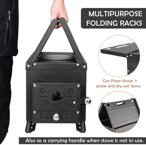 بانجوهو٨٨ موقد حرق الخشب، موقد خشبي للتخييم، موقد تخييم محمول لحرق الخشب للخيمة، مواقد خشبية للتدفئة المنزلية والتخييم وصيد الأسماك في الجليد والطبخ والمشي لمسافات طويلة والسفر in Kuwait