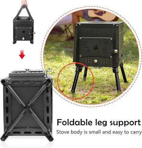 بانجوهو٨٨ موقد حرق الخشب، موقد خشبي للتخييم، موقد تخييم محمول لحرق الخشب للخيمة، مواقد خشبية للتدفئة المنزلية والتخييم وصيد الأسماك في الجليد والطبخ والمشي لمسافات طويلة والسفر in Kuwait