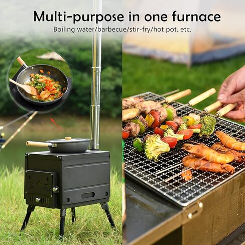 بانجوهو٨٨ موقد حرق الخشب، موقد خشبي للتخييم، موقد تخييم محمول لحرق الخشب للخيمة، مواقد خشبية للتدفئة المنزلية والتخييم وصيد الأسماك في الجليد والطبخ والمشي لمسافات طويلة والسفر in Kuwait