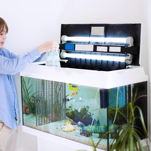 JIAHMOIUG 10 Pcs Aquarium Fish Tank Dividers Plastic Black Egg Crate Light Diffuser Bottom Tray Grid Isolation Board Fish Tank Filter Separator with 20 Pcs Aquarium Divider Clips,Black in Kuwait