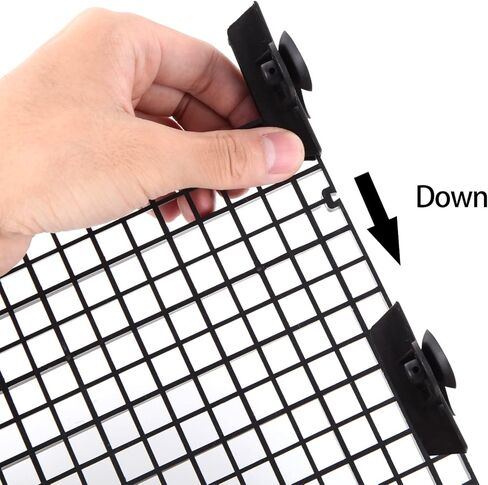 JIAHMOIUG 10 Pcs Aquarium Fish Tank Dividers Plastic Black Egg Crate Light Diffuser Bottom Tray Grid Isolation Board Fish Tank Filter Separator with 20 Pcs Aquarium Divider Clips,Black in Kuwait