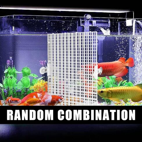 Aquarium Egg Crate, 16PCS 11.8x5.9in Egg Crate Light Diffuser Aquarium Divider, Aquarium Fish Tank Divider with 10 Glass Clip Plastic Grid Divider for Aquarium Fish Tank Bottom Isolation(Black,White) in Kuwait