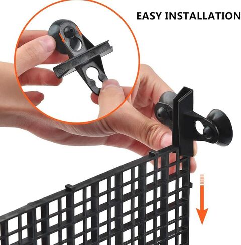 ايبتوبوم مجموعة واحدة من قفص بيض بلاستيكي لحوض السمك، صينية تقسيم شبكية سوداء لحوض الاسماك، صينية تقسيم شبكية معزولة لحوض السمك للتكاثر المختلط، 6 فواصل و10 فواصل in Kuwait