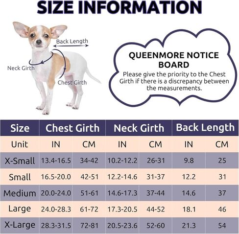 Queenmore Warm Puffer Dog Jacket Thick Plush Lining Winter Small Dog Coat in Kuwait