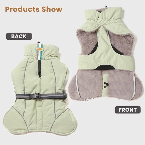 Laifug Dog Cold Weather Coats, Gray Blue Two Legs Dog Winter Coat with Elastic Adjustment Rope and Double Traction Ring, Waterproof Windproof Cold Weather Dog Clothes for Small to Extra Large Dogs in Kuwait