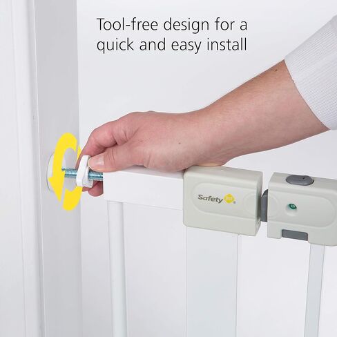 Safety 1st Easy Install Baby Gate for Doorways, Auto-Close Pressure-Mounted Magnetic Latch, Indoor Dog Gates, No Drilling, Fits 29"-38", White in Saudi Arabia