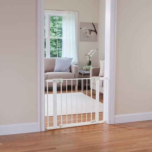 Safety 1st Easy Install Baby Gate for Doorways, Auto-Close Pressure-Mounted Magnetic Latch, Indoor Dog Gates, No Drilling, Fits 29"-38", White in Saudi Arabia