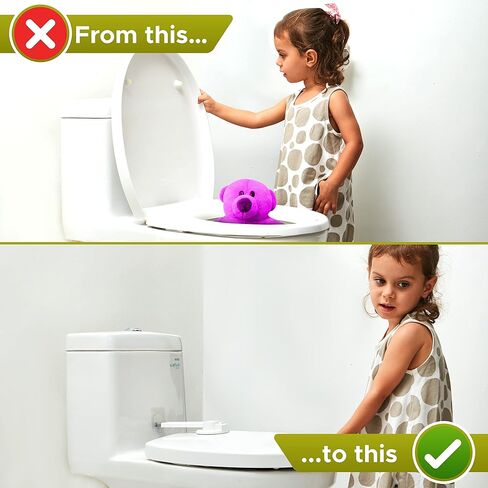 Baby Toilet Lock (3 Pack) Ideal Baby Proof Toilet Lid Lock with Arm – No Tools Needed Easy Installation with 3M Adhesive – Top Safety Toilet Seat Lock – Fits Most Toilets – White in Kuwait