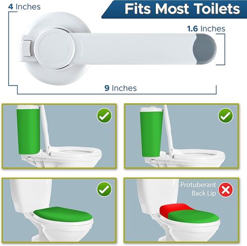 Baby Toilet Lock (3 Pack) Ideal Baby Proof Toilet Lid Lock with Arm – No Tools Needed Easy Installation with 3M Adhesive – Top Safety Toilet Seat Lock – Fits Most Toilets – White in Kuwait