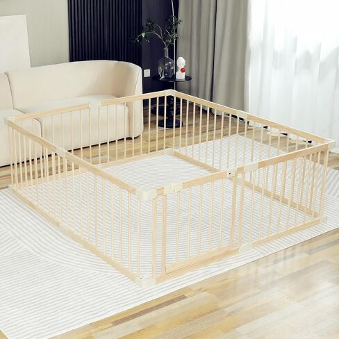 Baby Playpen Play Fence Gate Play Pen Wood Large,Playpens for Babies and Toddlers Kids Indoor,Baby Play Yards Gym in Saudi Arabia