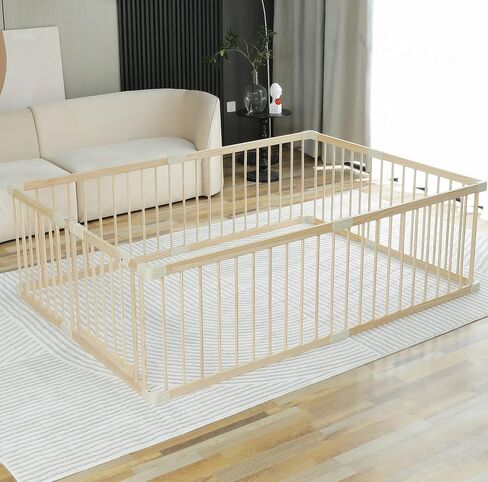 Baby Playpen Play Fence Gate Play Pen Wood Large,Playpens for Babies and Toddlers Kids Indoor,Baby Play Yards Gym in Saudi Arabia