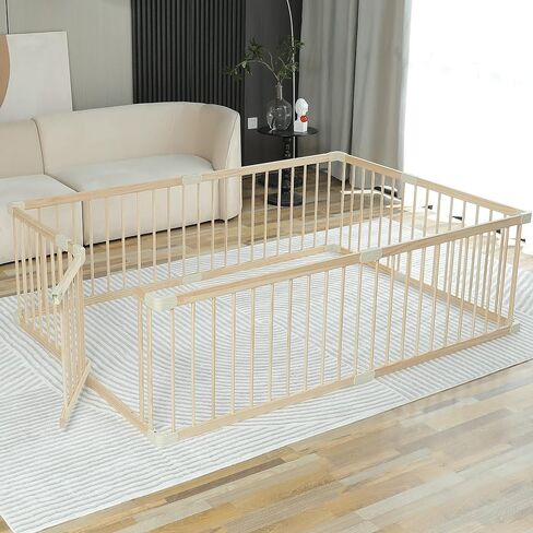 Baby Playpen Play Fence Gate Play Pen Wood Large,Playpens for Babies and Toddlers Kids Indoor,Baby Play Yards Gym in Saudi Arabia