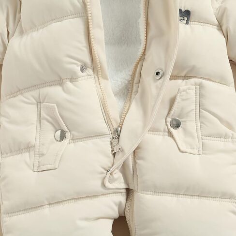 ICNGLKSND الوليد الرضع طفل بنين بنات الشتاء سنوسويت الرضع معطف رومبير الدافئة أبلى مقنعين سترة منفوخة بذلة فوتي in Kuwait