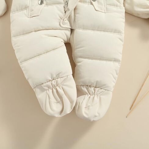 ICNGLKSND الوليد الرضع طفل بنين بنات الشتاء سنوسويت الرضع معطف رومبير الدافئة أبلى مقنعين سترة منفوخة بذلة فوتي in Kuwait