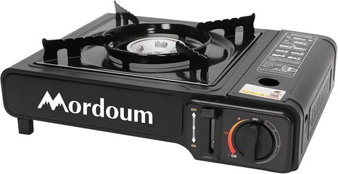 Camping Stove Portable Single Stove Butane Portable Butane Stove for Camping, Picnics, Outdoor, Fishing, BBQ. Electronic Ignition, Brass Burner, Portable Gas Grill Mini Aluminum Material in Saudi Arabia