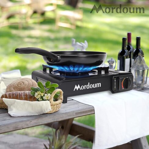 Camping Stove Portable Single Stove Butane Portable Butane Stove for Camping, Picnics, Outdoor, Fishing, BBQ. Electronic Ignition, Brass Burner, Portable Gas Grill Mini Aluminum Material in Saudi Arabia