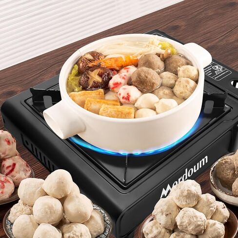 Camping Stove Portable Single Stove Butane Portable Butane Stove for Camping, Picnics, Outdoor, Fishing, BBQ. Electronic Ignition, Brass Burner, Portable Gas Grill Mini Aluminum Material in Saudi Arabia