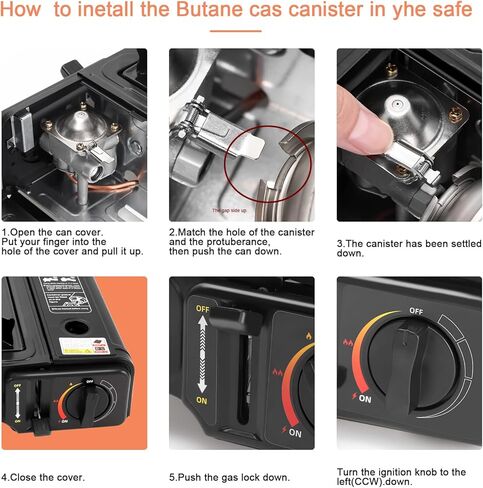 Camping Stove Portable Single Stove Butane Portable Butane Stove for Camping, Picnics, Outdoor, Fishing, BBQ. Electronic Ignition, Brass Burner, Portable Gas Grill Mini Aluminum Material in Saudi Arabia