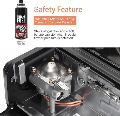 Camping Stove Portable Single Stove Butane Portable Butane Stove for Camping, Picnics, Outdoor, Fishing, BBQ. Electronic Ignition, Brass Burner, Portable Gas Grill Mini Aluminum Material in Saudi Arabia