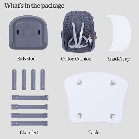 Accombe High Chair 7 in 1 Baby High Chairs for Babies and Toddlers Booster Seat for Dining Table, Convertible Baby Eating Chair Adjustable Plastic Highchairs for Baby Boy Girl, Sit up Floor Chair in Kuwait