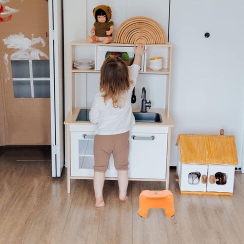 Toddmomy Kids براز كارتون خطوة البراز المرحاض مسند القدم المضادة للانزلاق مقعد القدم الحمام خطوة البراز الحوامل البراز مساعد للمطبخ الحمام قعادة لوازم البرتقال البلاستيك القدم البراز in Kuwait