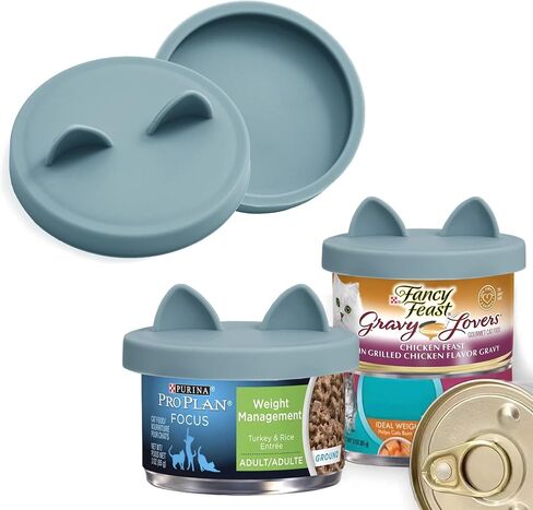 OHMO Cat Food Can Lids for 3oz Small Pet Cans, 2pcs, Sage Green in Kuwait