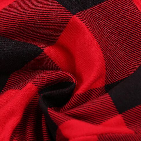 Toddler Baby Pants Infant Boy Girl Casual Cotton Plaids Check Long Pants Trousers Red&Black in Kuwait