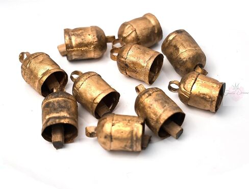 Sparkle Dreams Shabby Chic Bells Made of Tin 10 Pieces Rustic Small Cow Bells for Crafts Christmas Tree Jingle Hanging Bells Without Rope in Kuwait