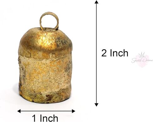 Sparkle Dreams Shabby Chic Bells Made of Tin 10 Pieces Rustic Small Cow Bells for Crafts Christmas Tree Jingle Hanging Bells Without Rope in Kuwait