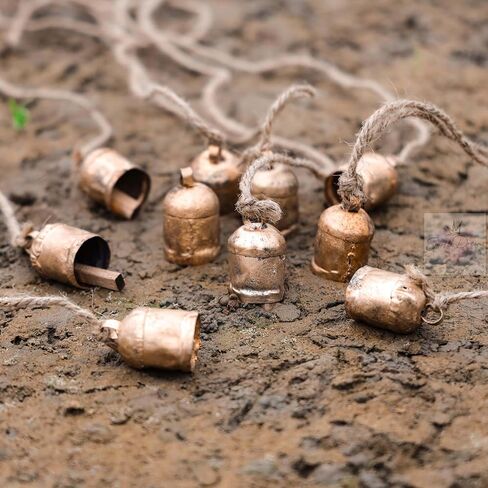 Sparkle Dreams Shabby Chic Bells Made of Tin 10 Pieces Rustic Small Cow Bells for Crafts Christmas Tree Jingle Hanging Bells Without Rope in Kuwait