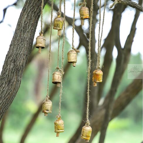 Sparkle Dreams Shabby Chic Bells Made of Tin 10 Pieces Rustic Small Cow Bells for Crafts Christmas Tree Jingle Hanging Bells Without Rope in Kuwait