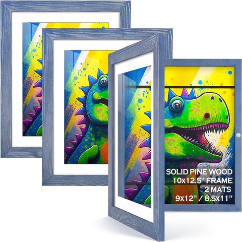 tiblue 2 حزم إطارات فنية للأطفال للأطفال عرض فني لإطارات الأعمال الفنية للأطفال عرض الأعمال الفنية 9x12 أو 8.5x11 مع حصيرة، 10x12.5 بدون حصيرة إطار فني للأطفال فتحة أمامية تحمل 50 - أفقي وعمودي in Kuwait