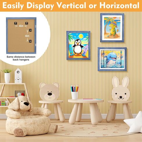 tiblue 2 حزم إطارات فنية للأطفال للأطفال عرض فني لإطارات الأعمال الفنية للأطفال عرض الأعمال الفنية 9x12 أو 8.5x11 مع حصيرة، 10x12.5 بدون حصيرة إطار فني للأطفال فتحة أمامية تحمل 50 - أفقي وعمودي in Kuwait