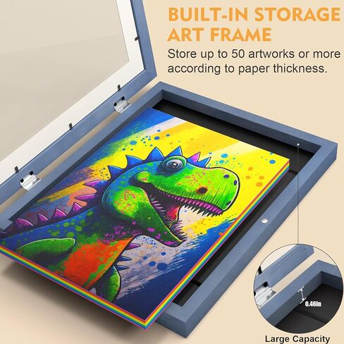 tiblue 2 حزم إطارات فنية للأطفال للأطفال عرض فني لإطارات الأعمال الفنية للأطفال عرض الأعمال الفنية 9x12 أو 8.5x11 مع حصيرة، 10x12.5 بدون حصيرة إطار فني للأطفال فتحة أمامية تحمل 50 - أفقي وعمودي in Kuwait
