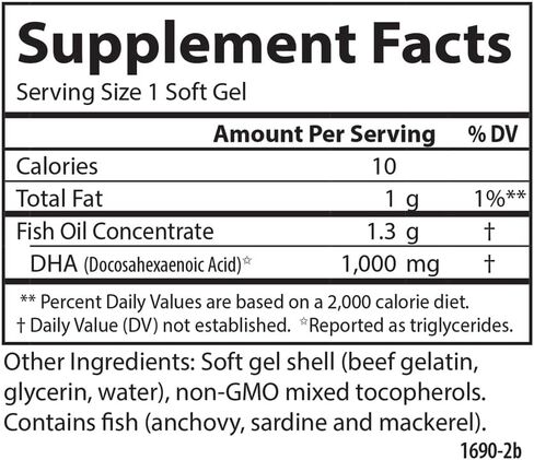 Carlson - Elite DHA Gems, 1000 mg DHA, Supports Healthy Brain Function & Vision, 30 soft gels in Saudi Arabia