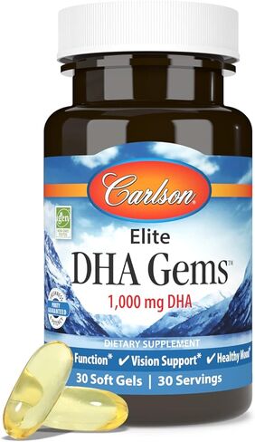 Carlson - Elite DHA Gems, 1000 mg DHA, Supports Healthy Brain Function & Vision, 30 soft gels in Saudi Arabia