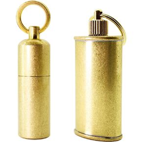 PPFISH Mini Brass Lighter - EDC Peanut Lighter Keychain - Waterproof Fire Starter Especially for Survival and Emergency Use in Kuwait