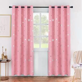 Anjee Purple Curtains for Girls Bedroom 63 Inches Length Window Drapes Space Themed Nursery Room Darkening Blackout Curtain Panels Royal Purple 2 Panels, W52xL63 inches in Kuwait
