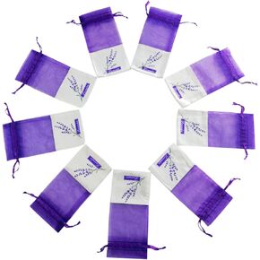 Sanrich 50PCS Lavender Sachet Bags Empty Purple Drawstring Gift Sacks (deeo Purple-drawsrting)
