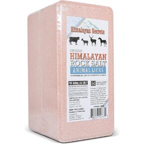 Himalayan Secrets 4.4LB (2KG) Compressed Pink Himalayan Salt Animal Lick Brick for Livestock and Wildlife - 100% Pure & Natural Feed Salt - 84 Natural Minerals and Trace Elements