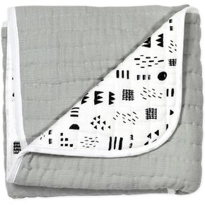 HonestBaby Quilted Baby Blankets Reversible Organic Cotton for Infant Boys, Girls, Unisex, Flower Power, One Size in Kuwait