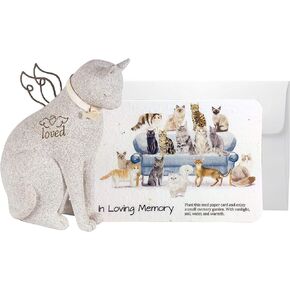 تذكاري بيت الهدايا التذكارية قوس قزح جسر القط الملاك التذكاري مع اليدوية في الذاكرة المحبة القط البرية ورقة بذور أوراق التعاطف للقطط التي تمر هدايا فقدان الحيوانات الأليفة in Kuwait