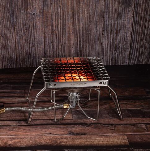 CAMPINGMOON Portable Folding Camping Campfire Grill over Fire Split Stoves 304 Stainless Steel (Grid wire (MS-1011)) in Kuwait