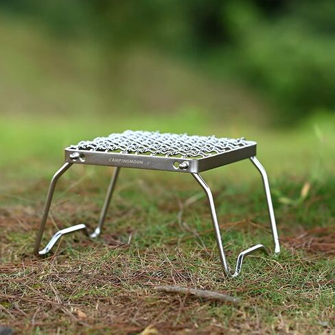 CAMPINGMOON Portable Folding Camping Campfire Grill over Fire Split Stoves 304 Stainless Steel (Grid wire (MS-1011)) in Kuwait