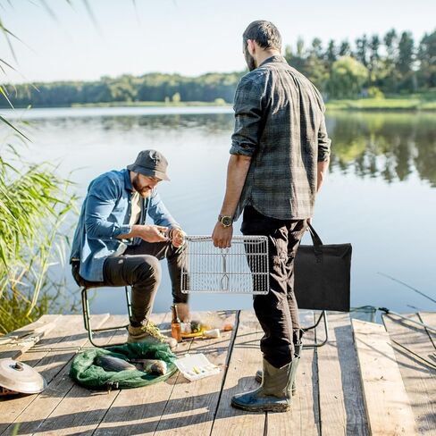 بلولو شبكة شواء نار للتخييم من الستانلس ستيل 304 شديدة التحمل ومحمولة وقابلة للطي مع ارجل وشنطة حمل للتخييم في الهواء الطلق والطبخ والنزهات والمشي لمسافات طويلة من قطعتين in Kuwait
