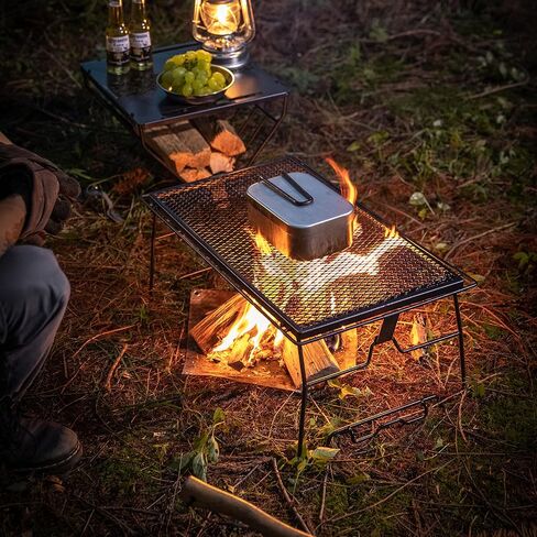 CAMPINGMOON 2 قطعة رف تخزين شواية نار المعسكر، شواية التخييم، فولاذ قابل للطي وقابل للتكديس T-238 in Saudi Arabia