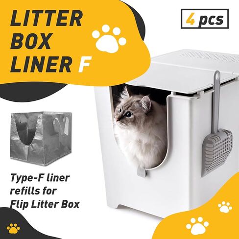 4 قطع من بطانة صندوق الفضلات F المتوافقة مع صندوق فضلات القطط Modkat Flip - بطانات قابلة لإعادة الاستخدام لصندوق فضلات القطط - بطانات فضلات الوجه من النوع F in Kuwait