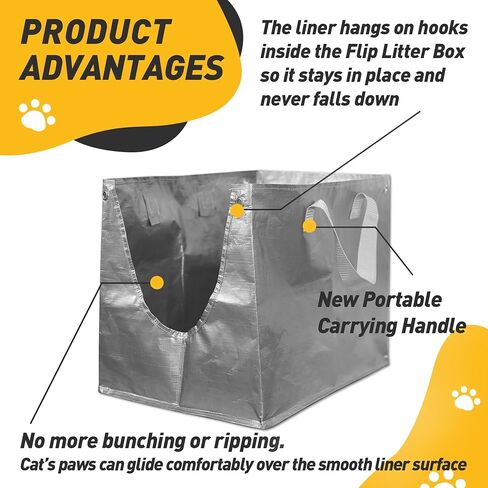 4 قطع من بطانة صندوق الفضلات F المتوافقة مع صندوق فضلات القطط Modkat Flip - بطانات قابلة لإعادة الاستخدام لصندوق فضلات القطط - بطانات فضلات الوجه من النوع F in Kuwait