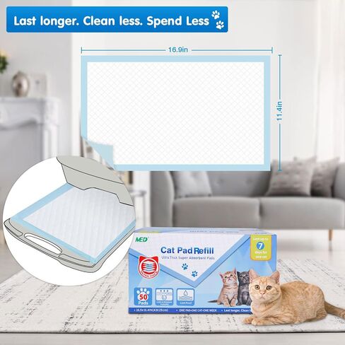 Cat Litter Pads Superior Absorbent 25 Count Scent Generic Refill Compatible with Tidy Cat Breeze Litter System 16.9x11.4 Inch Enhanced Odor Control in Saudi Arabia