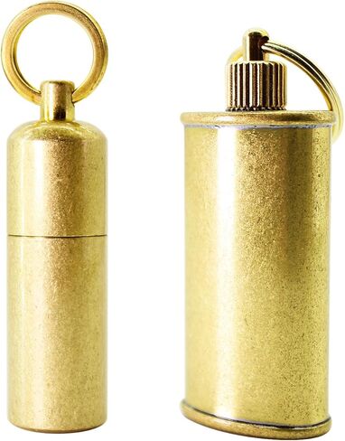 PPFISH Mini Brass Lighter - EDC Peanut Lighter Keychain - Waterproof Fire Starter Especially for Survival and Emergency Use in Kuwait